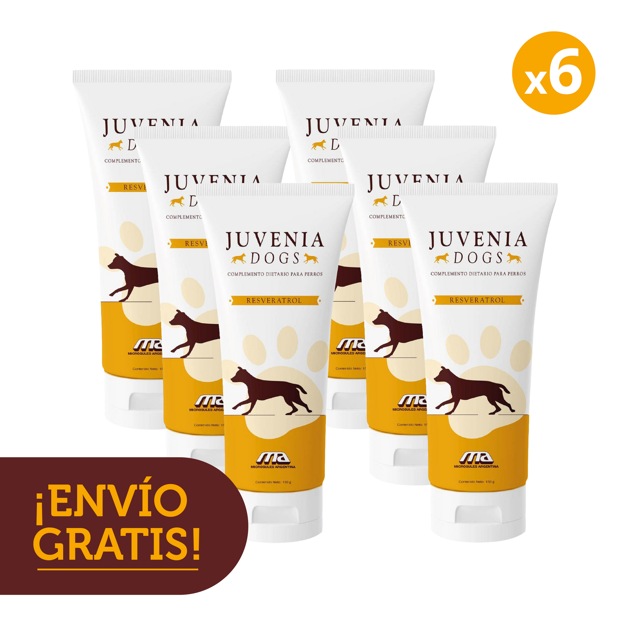 6x JUVENIA DOGS POMO DE 150GR